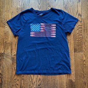J. Crew Collector Tee XL Navy American Flag Oar Graphic T Shirt